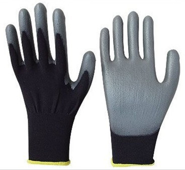 PU Coated Black Nylon Gloves, PU Coated Nylon Gloves