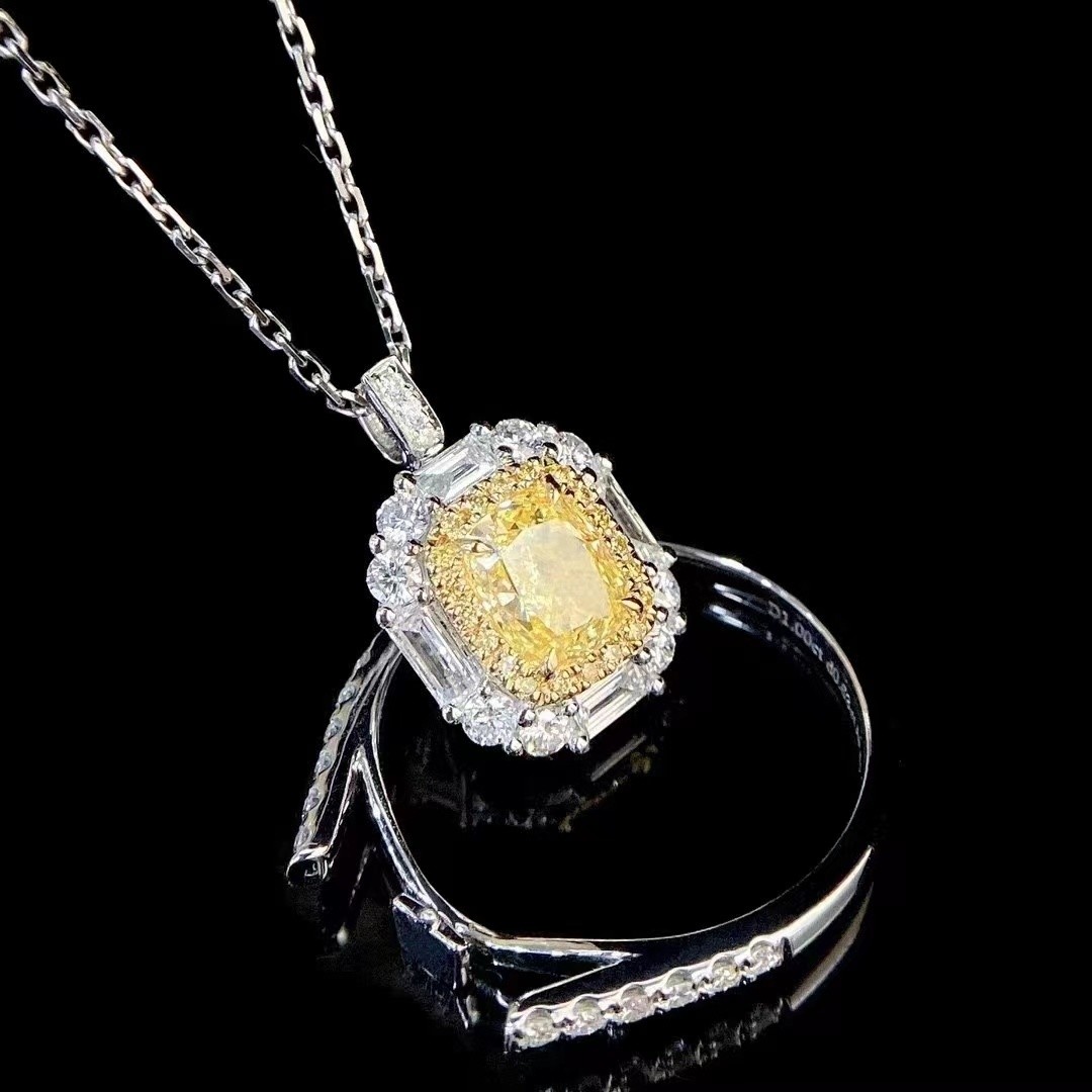 Initial Payment 18K Lab Diamonds Ring and Yellow Diamond Dual Purpose Ring and Pendant