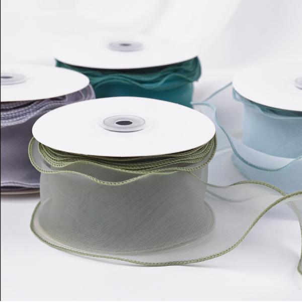 Simple Bilateral Gauze Gifts Wrapping Flower Fishtail Organza Ribbon