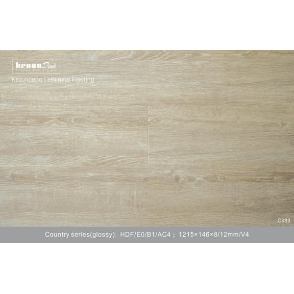 Plancher brillant de stratifié de gris de Pat de chêne