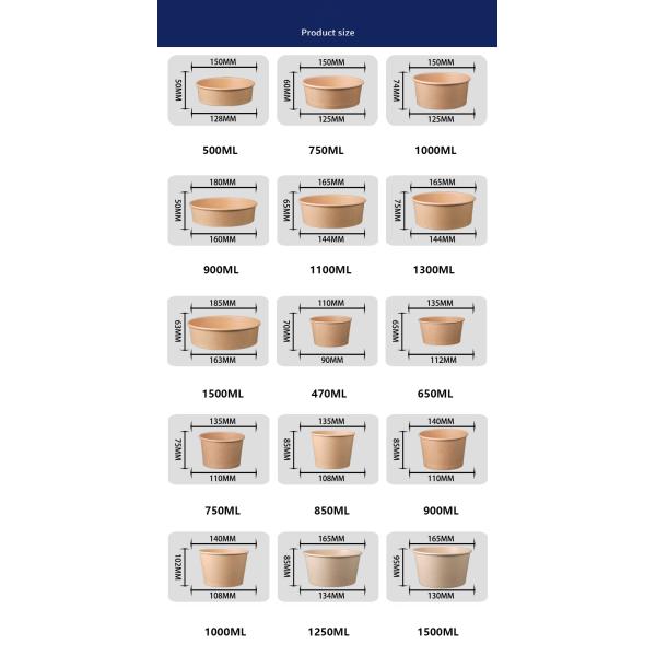 Eco-friendly Disposable bowl Made of food grade kraft paper and PLA coating perfect for ice cream soups salads and more