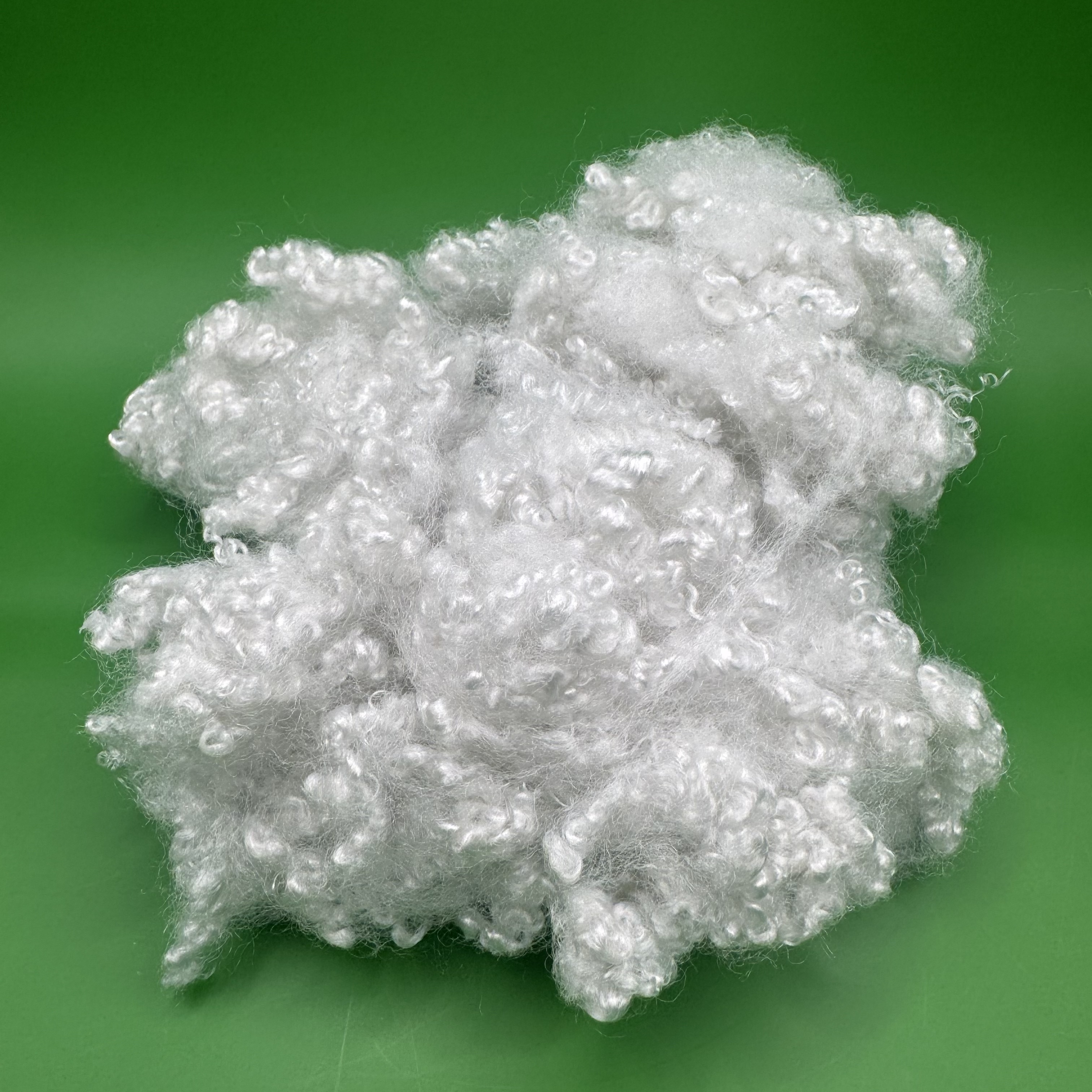 7D 64mm Recycled Grey Siliconized Polyester Staple Fiber for Home Textile Upholstery Filling Cut Length Customization