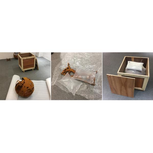 900mm Decorative Corten Globe Steel Fire Pit Handcrafted