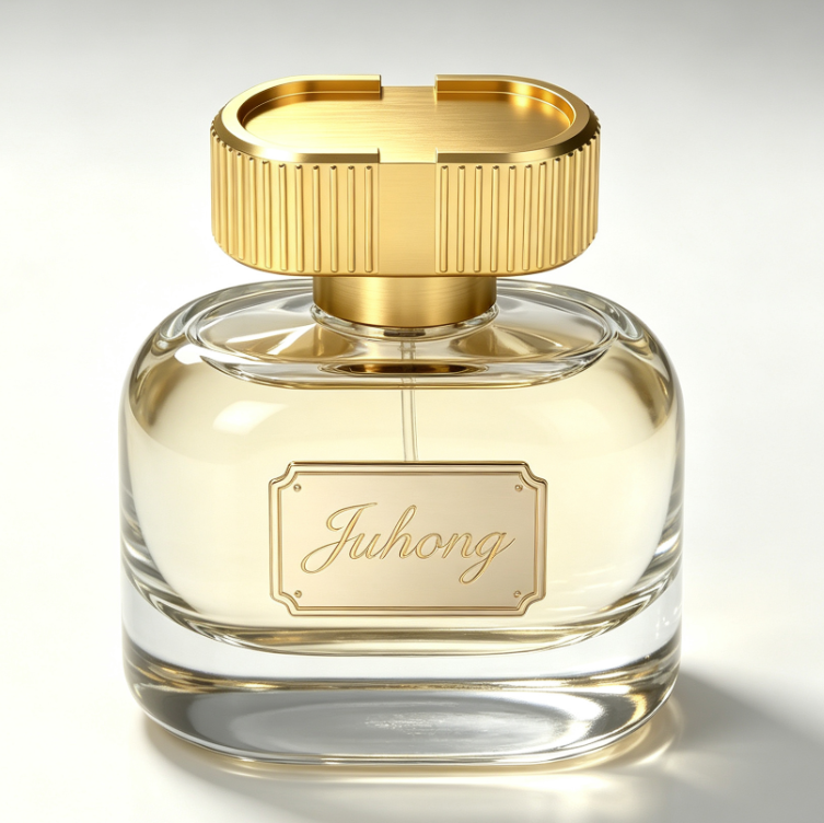 Luxury Brushed Gold Hollow‑Out Zamac Perfume Cap, Cutout Textured Zinc Alloy Fragrance Bottle Lid, Custom Logo Hollow Carved Metal Perfume Cover