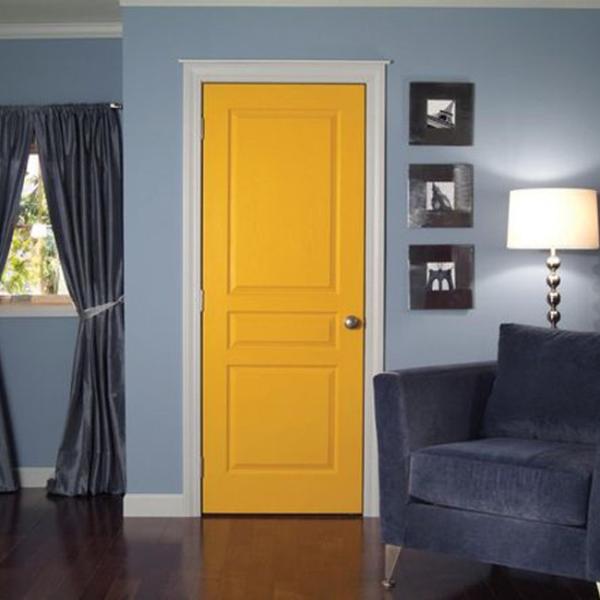 Solid Wooden Composite Front Doors , Interior Double Swing French Doors Long Lifespan
