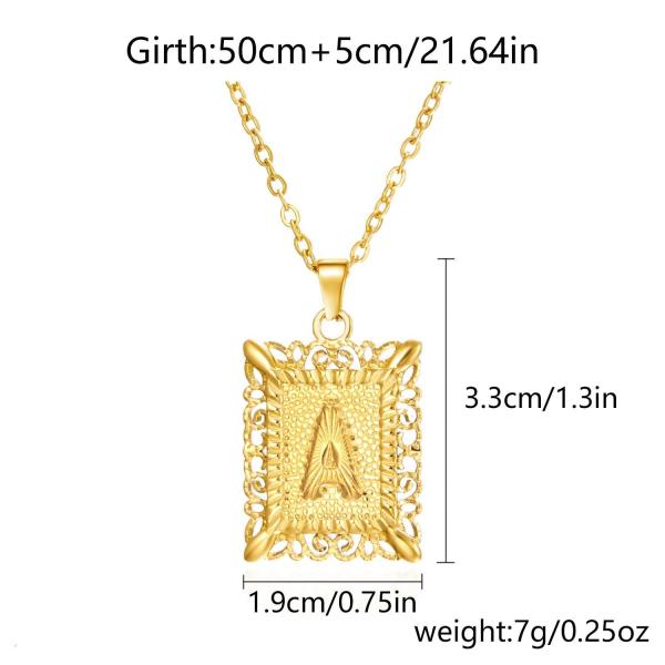 Fashion Letter Pendant Necklace Initial Stainless Steel Silver 18K Gold Initial Necklace Pendant Rectangle