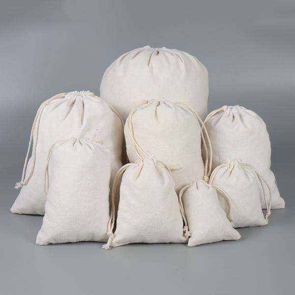 Personalized Colorful Custom Soft-loop Cotton Drawstring Bag Pouch for Dust-proof