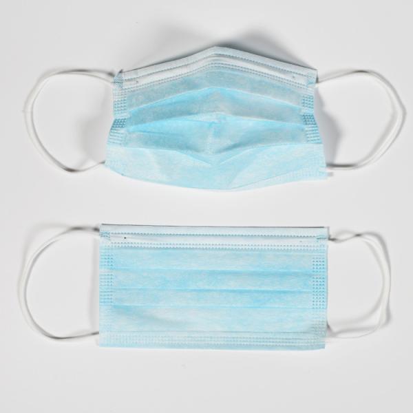 Medical surgical Blue 3 Ply Face Mask Non Woven Soft Non - Irritating High Filtration Efficiency