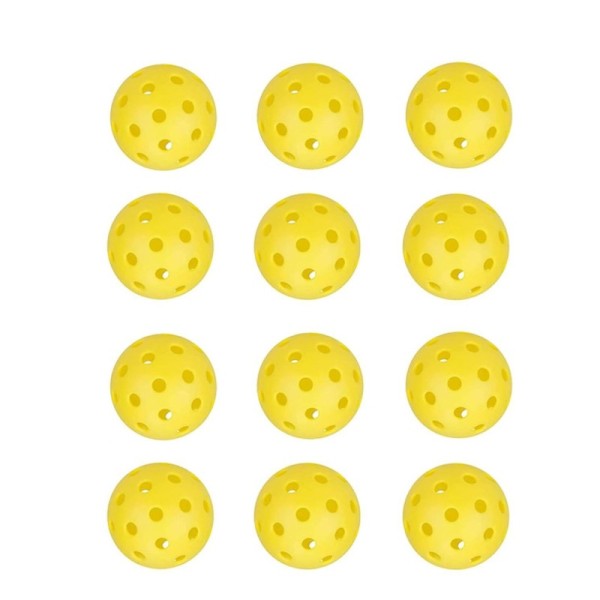 Durable 40-Hole & 26-Hole Pickleball Balls with Eco-Friendly Material and 12-Inch Yellow Size for Children's Training
