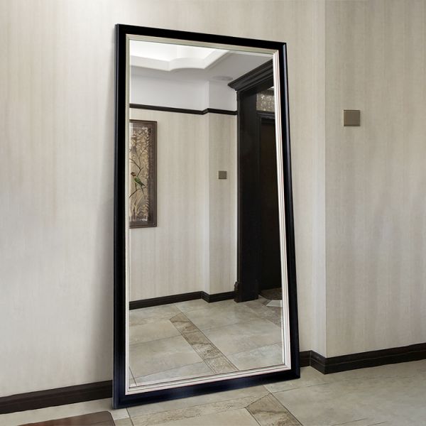 Luxury Baroque Style Full Length Mirror With PS Frame / Copper Free Silver Glass