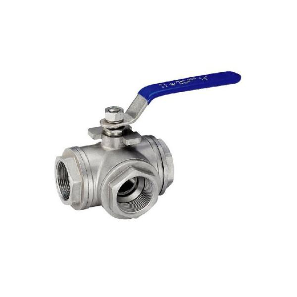 ISO9001 2008  3 Way Stainless Steel Ball Valve PN63 Pressure For Water / Oil