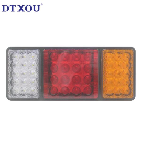High Efficiency Energy Saving Ip67 Waterproof 12v 24v Amber Red White Color Three Lens Combination Tail Light