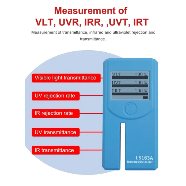Ls163 Ls163A Portable Rotatable Screen Glass Car Window Tint Meter Solar Film Tester