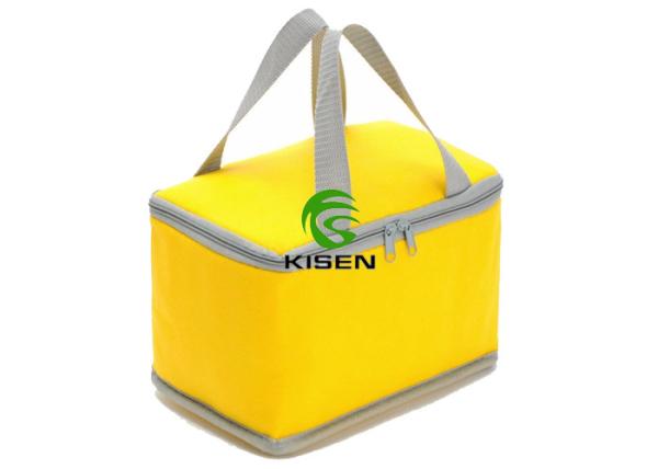 Disposable Yellow Insulated Cooler Bags Custom Waterproof For Lunch Delivery
