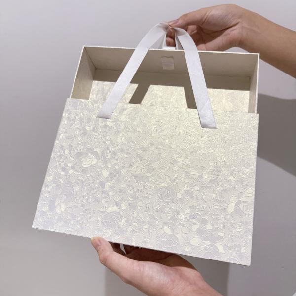 Caja de regalo deslizante rígida con textura 3D de lujo personalizada, cajas de papel para pelucas y extensiones de cabello humano