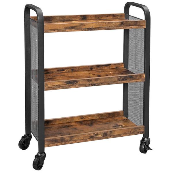 Serving Cart On Wheels, Narrow Kitchen Trolley, Industrial Design Rolling Cart, Small Rolling Cart, LRC66BX