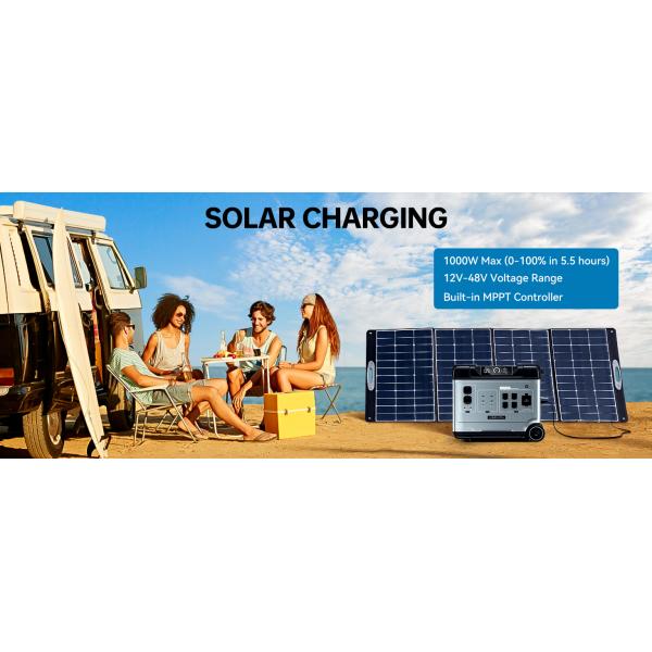 LiFePO4 Battery Power Station 2200W Portable Power Supply 1.8Hrs Fast Charge Solar Generator