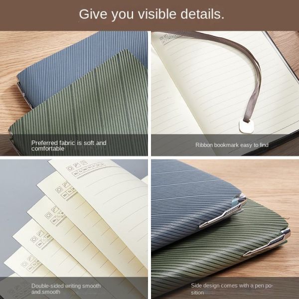 New A5 Notebook High-End Business Student Meeting Record Book High-Value Office Work Hardcover Elegant Leather Gift Box