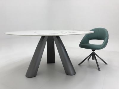 Round Marble Dining Table With Stainless Steel Legs 8 Seater Marble Dining Table And Chairs