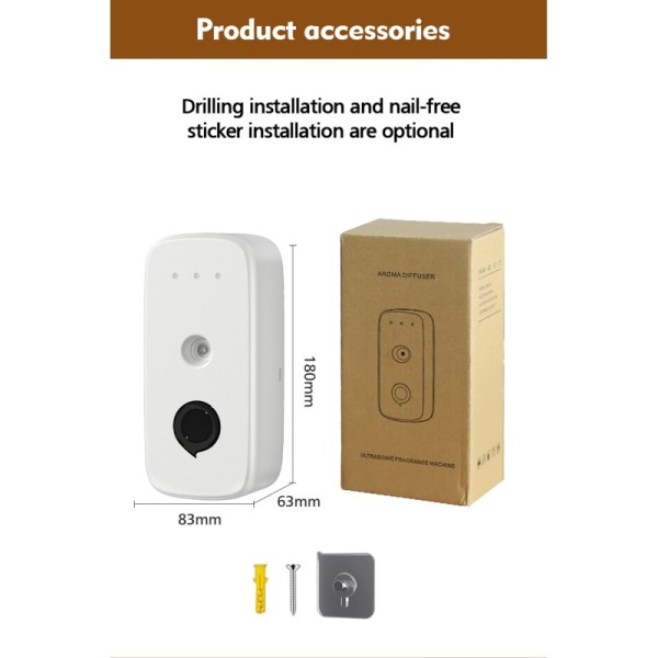 Wall Mounted 168ML ABS Plastic Ultrasonic Aromatherapy Diffuser Electric Aroma Humidifier for Waterless Household Scent