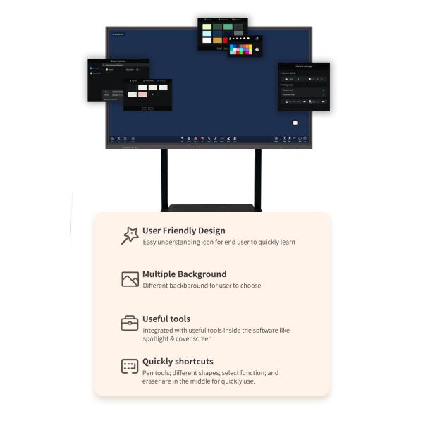 65Inch 4K Interactive Digital Board E Whiteboard ROHS