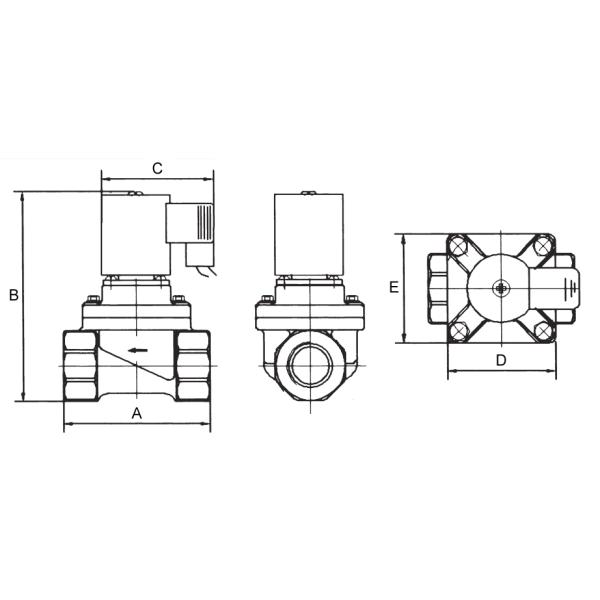 1/2' Антикоррозионный UPVC соленоидный клапан для химической кислоты щелочной 24V 110V 220V