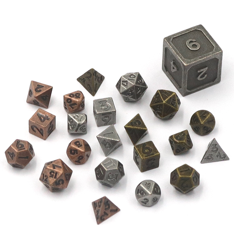 In Stock Mini Zinc Alloy Metal Dice Set 6mm Size with Customized Logo for D&D & RPG