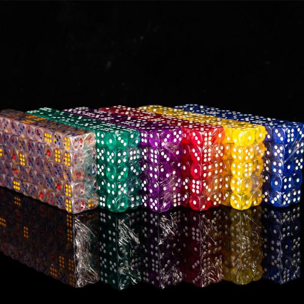 Acrylic Material Transparent Colored Dice 18 / 20MM For Amusement Room