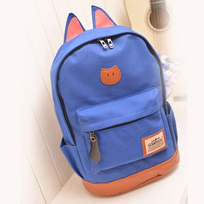 The new canvas backpack ear fashion bag for student