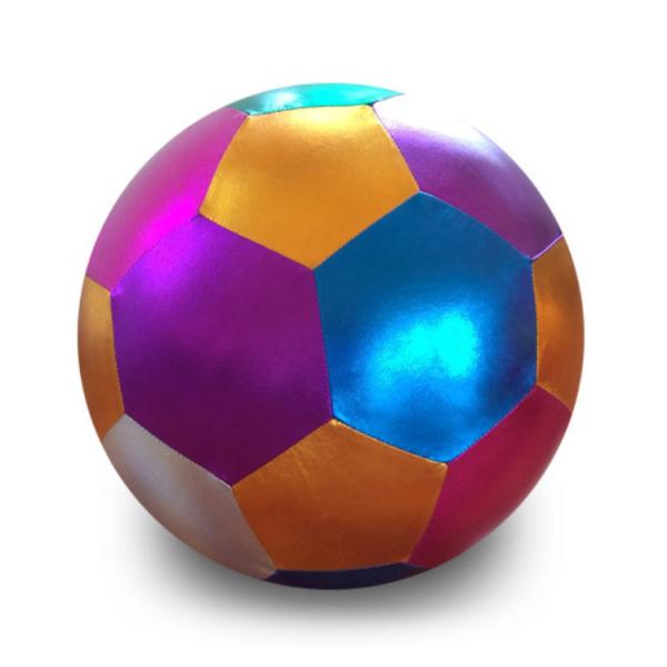 OEM ODM Accepted 25cm Kids Shiny Pvc Inflatable Plush Fabric Covered Toy Soccer Balls