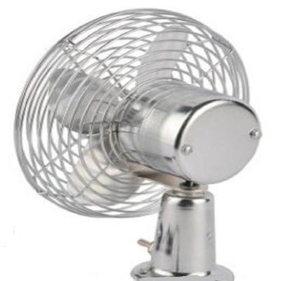 Mini Electric Car Cooling Fan 6 Inch Oscillating 12v / 24v In Silver Color