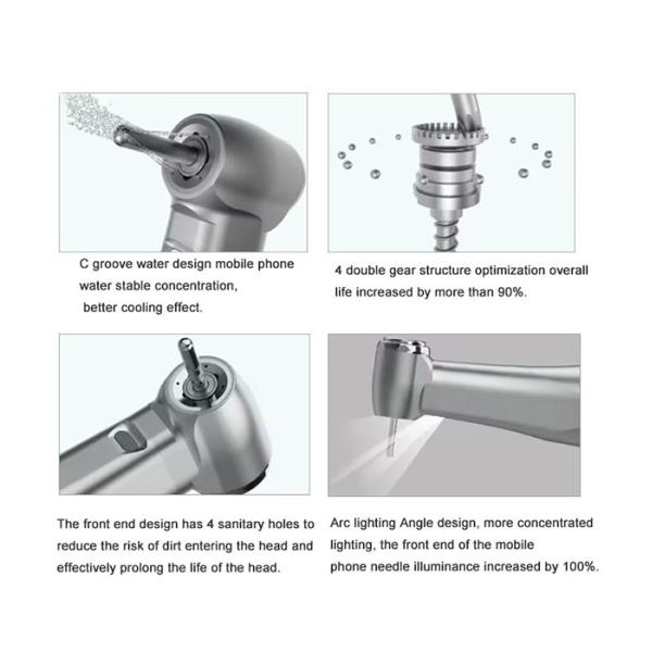 COXO 1:5 Увеличение низкой скорости стоматологического ручной части Контраугольный светодиодный волоконно-оптический ручной части