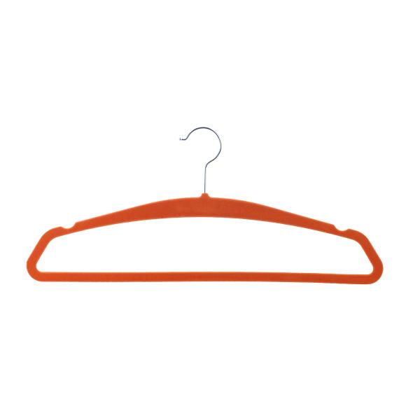 Contoured Shoulders Red Slim Flocked Hangers Classic Simplicity