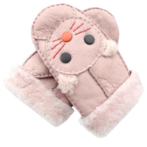 Children Winter Leather Mitten Gloves Classic Plain Style Eco - Friendly