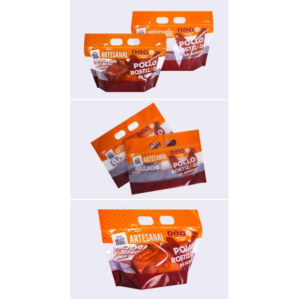 Настройка ручной прокол отверстие резьба верхний жареный куриный пакет упаковки пластиковый жареный жареный куриный пакет