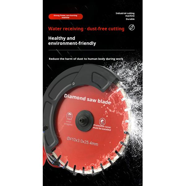 355mm Diamond Saw Blade Road Wall Cutter With Dust Collector Cutting Machine