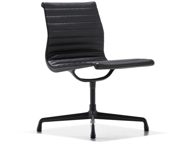 Black Ribbed Office Chair Easy Assembly Width 58cm Without Armrest SGS Certified
