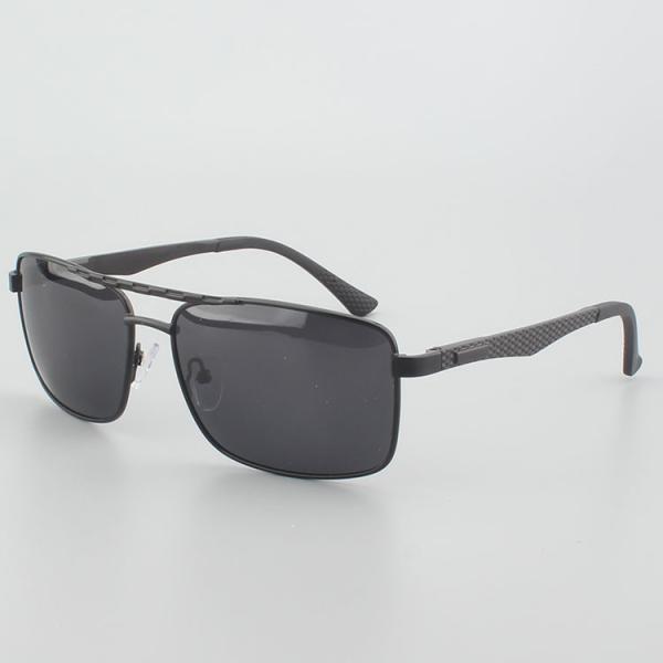 Double Bridges Polarized Square Metal Frame Sunglasses