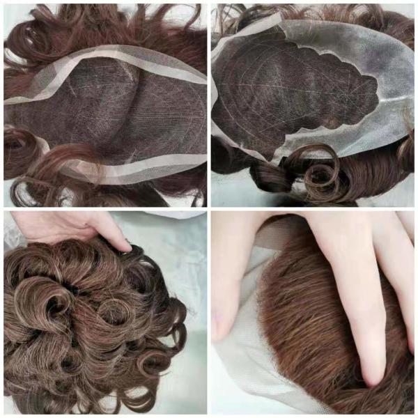 Wholesale high quality Indian hair male toupee hair system for human hair prosthesis