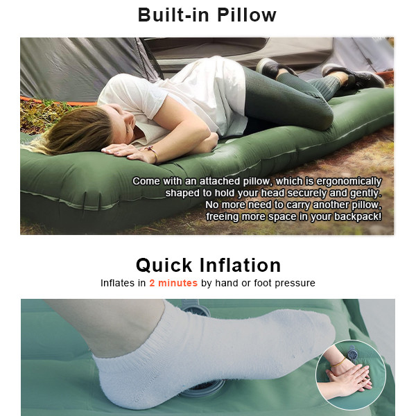 Extra Thick 10cm Sleeping Mat Portable Outdoor Sleeping Mattress For Hiking