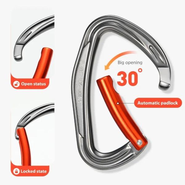 Performance 22-24 KN Carabiner Hook 7075 Carabiner de aluminio Seguridad de escalada Snap Hook