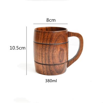 Canecas de cerveja retros de madeira da barriga dos copos bebendo com diâmetro do punho 6.5cm 8cm