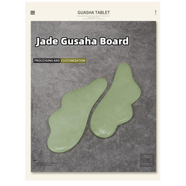 Skin Tightening Lifting Remove Winkles Natural Xiuyan Jade Gua Sha Scraping Massage Board Custom Logo 2024 Best Product