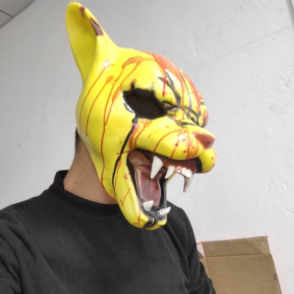 Creepy Cat Mask with Terrifying Design Premium Latex Material and Full Head Coverage for Halloween