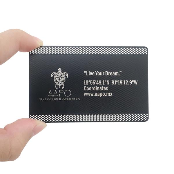 Personalized Stainless Steel Metal Card , Contactless NFC Business Cards for Qr Code Brushed