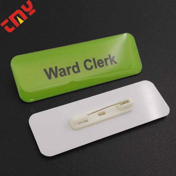 Customized Printed PVC Plastic Safety Lapel Pin Name Badge For Company Staff