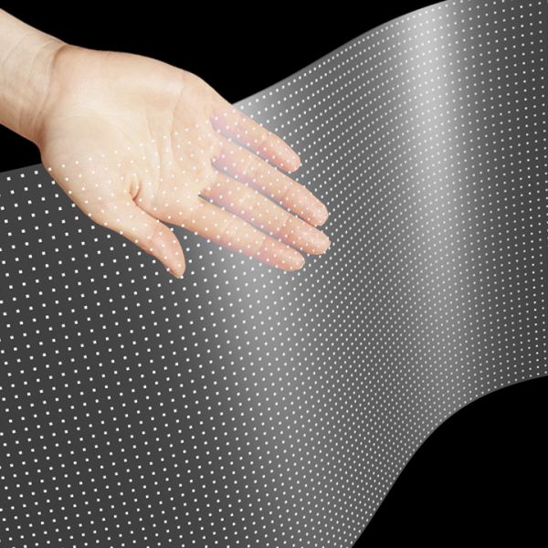 Self Adhesive P6 Sticky LED Crystal Film Screen 240mmx1000mm Easy Install Transparent Display Panel
