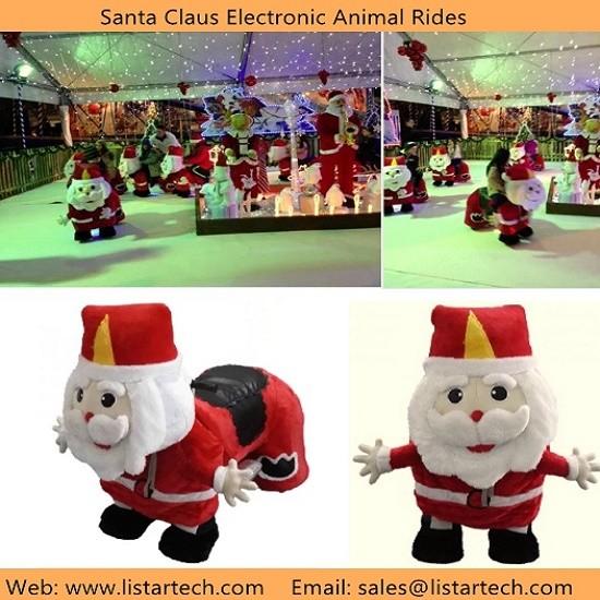 Santa Claus Electronic Walking Animal Rides Games Machine for Christmas Amusement Park