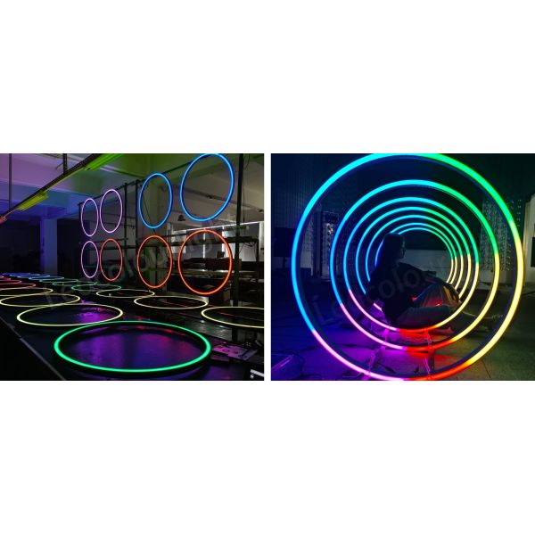 DMX512 Control RGB RGBW Pixel LED Ring Light for Outdoor Events Decoration