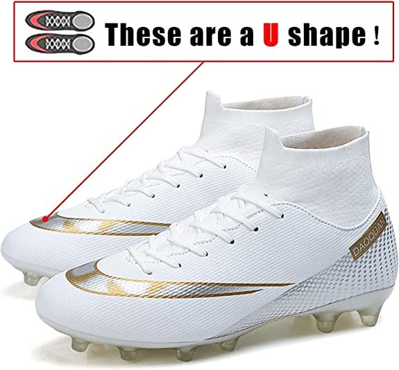 YEFDG High Tops Soccer Cleats Football Spike Shoes Anti Slip Wear Resist